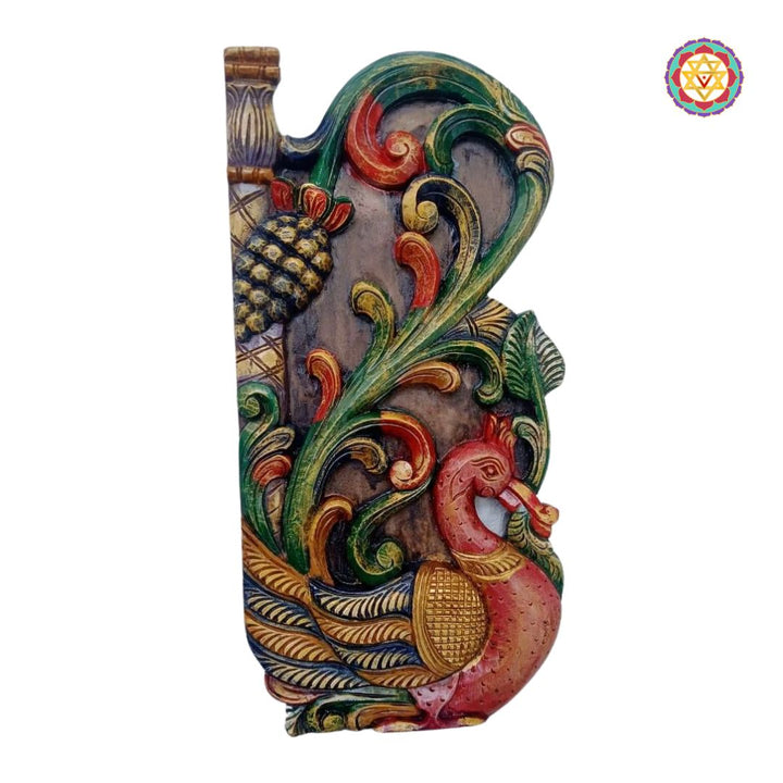 Multicolour version of Annam and lotus carving wall panel