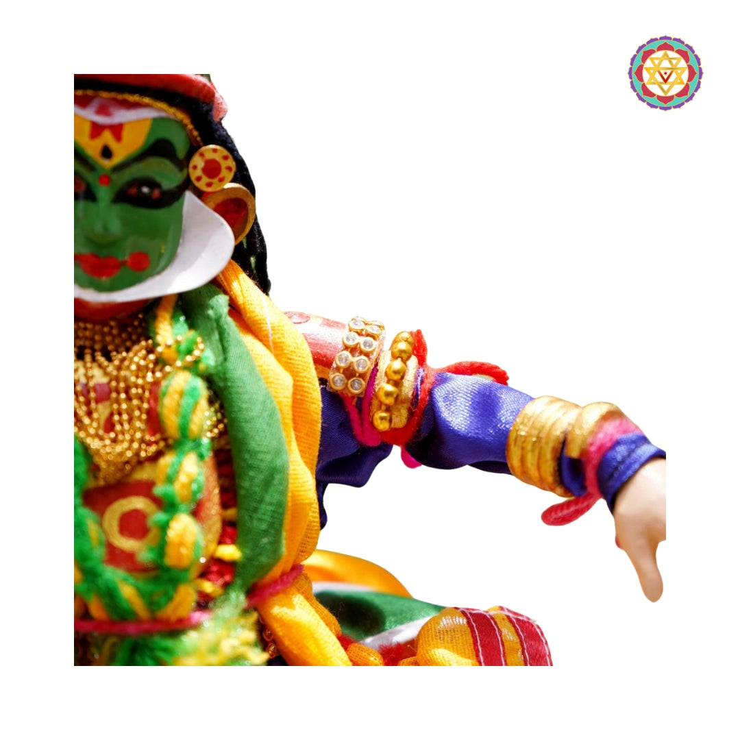 Kathakali Figurine - Handmade Traditional Decorative Wooden miniature Kathakali Doll ( Krishna)