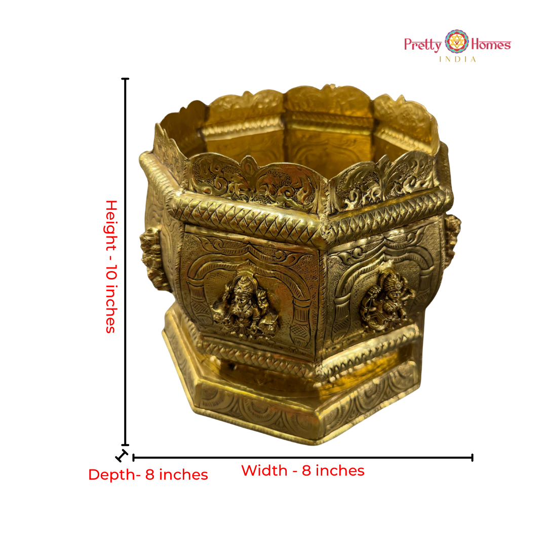 Crafted Ashtalakshmi Design Tulsi Vrinda Pot