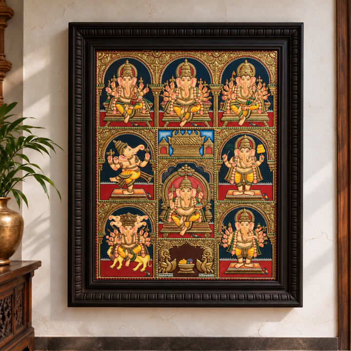 Lord Ashtavinayak – Tanjore Painting