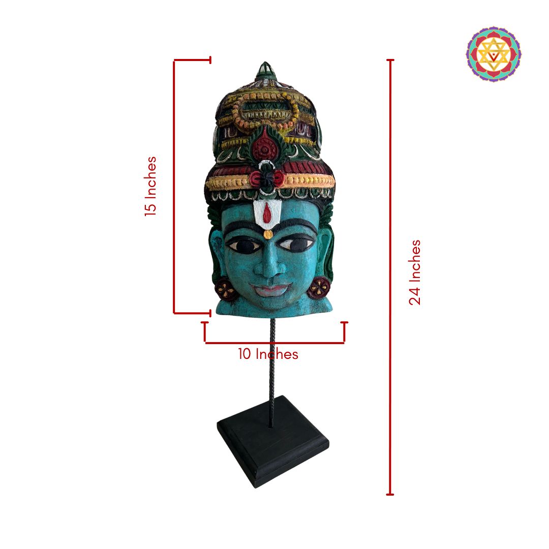 Shop spiritual wooden Vishnu mask on table top