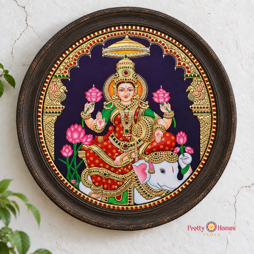 Gajalakshmi – 22K Gold Tanjore Painting