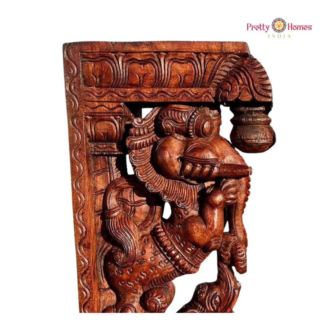 Handcarved Traditional Yali (Yazi) with Elephant Bracket (single)