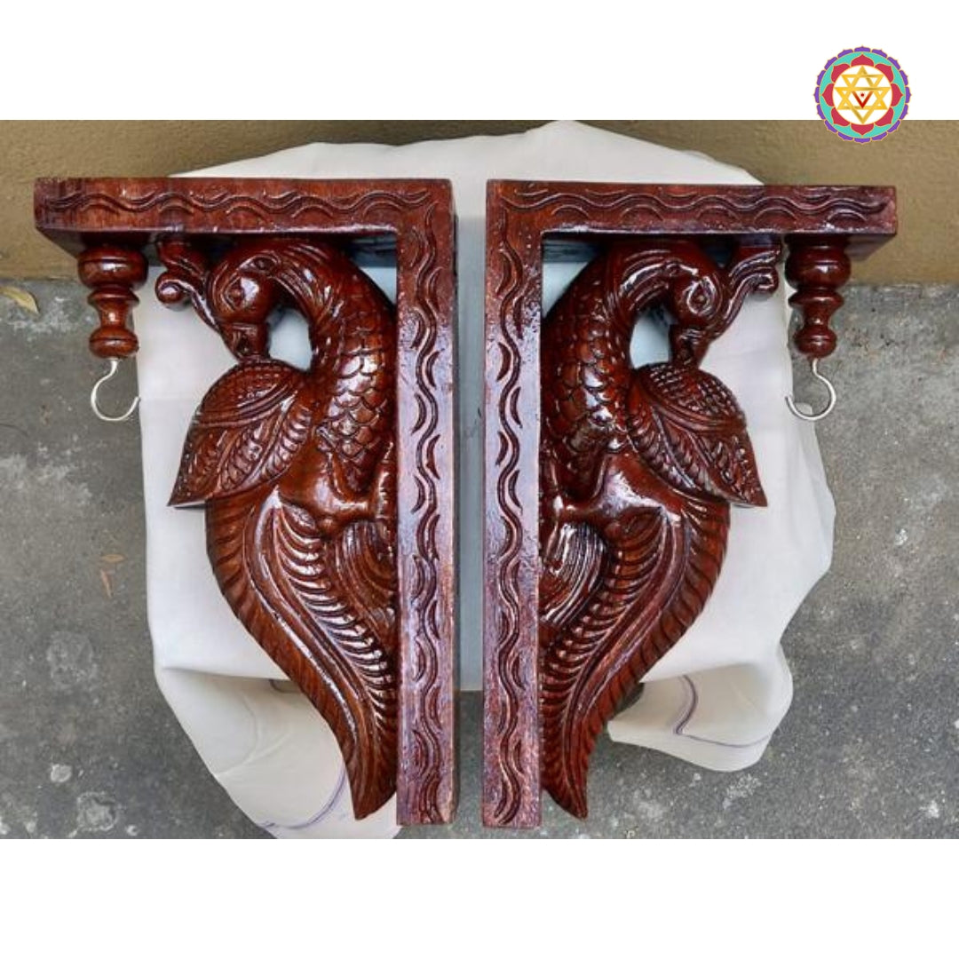 Woodcarved/ Handmade Set if Parrot wall brackets/hangings (Single)