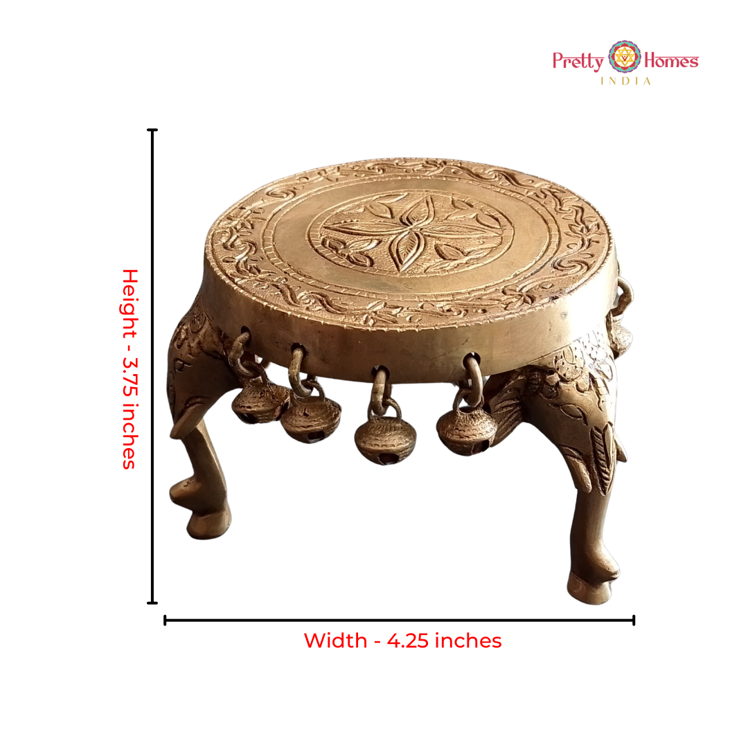 Brass Ghungroo Elephant Chowki
