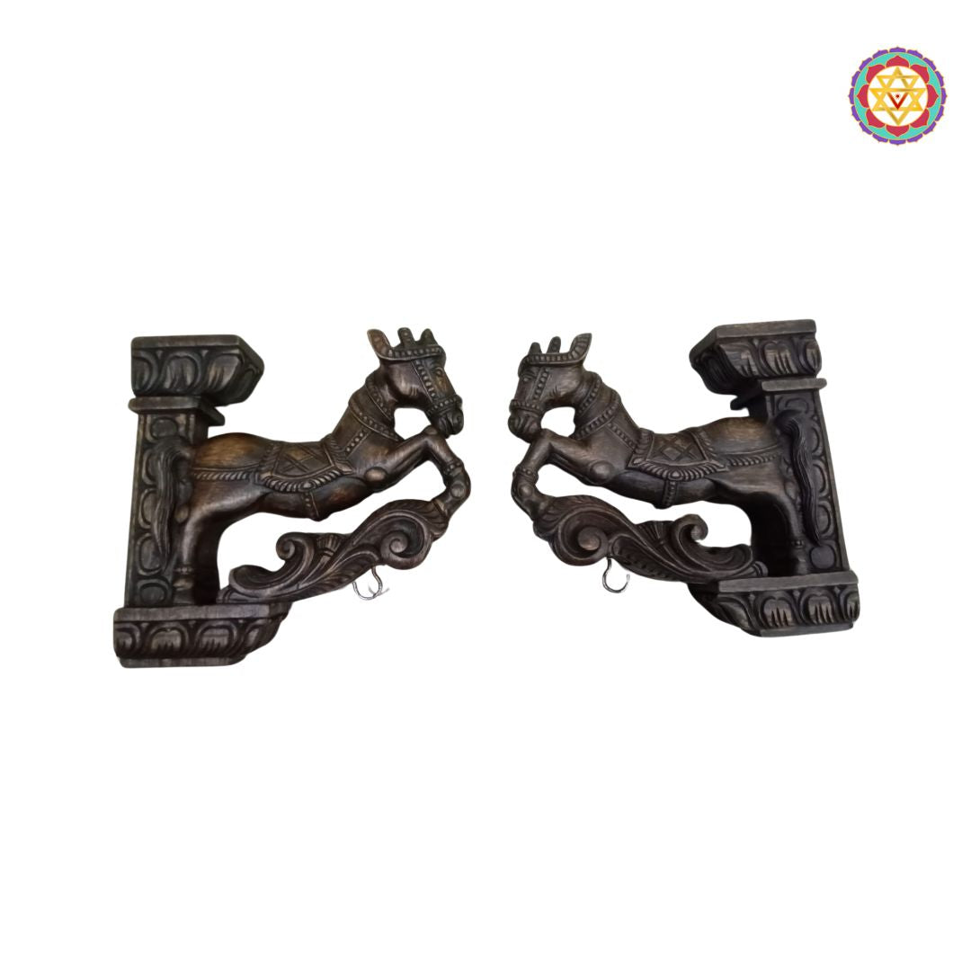 Woodcarved Galloping Horse Brackets (each)