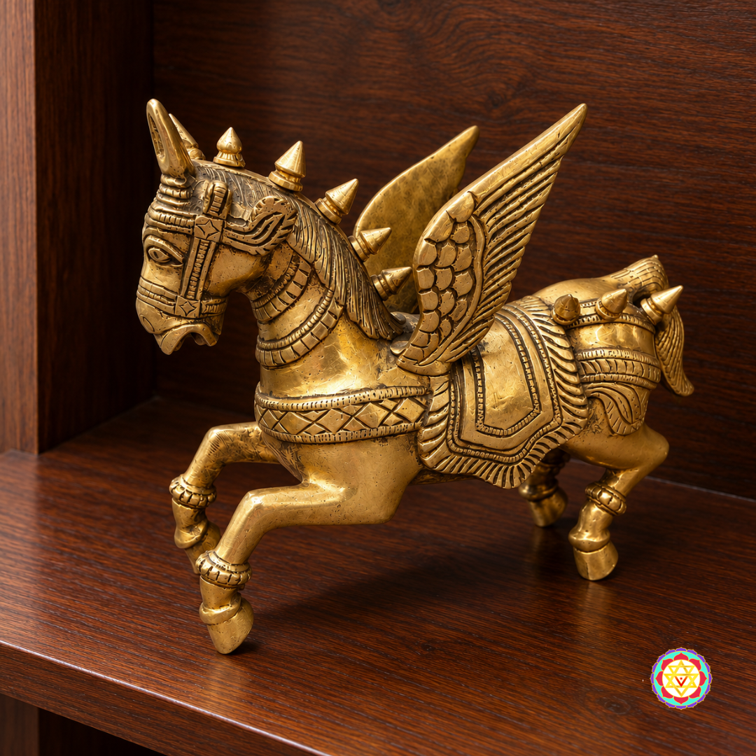 Brass Galloping Horse with Wings