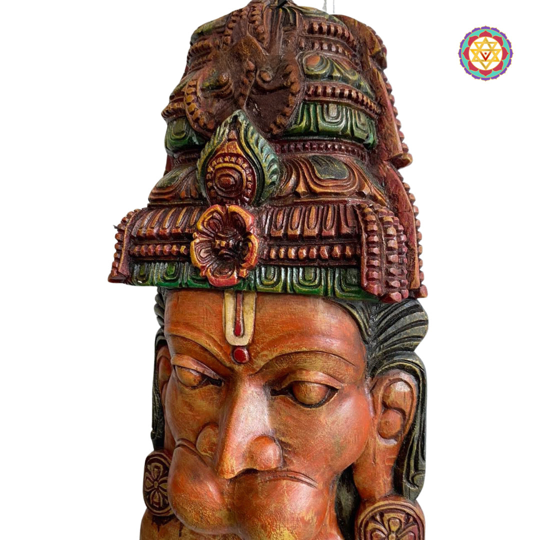 Lord Hanuman Hand Carved Wooden Wall Hanging