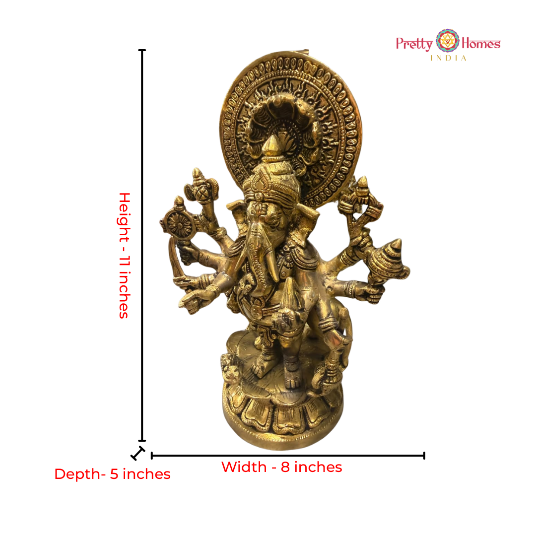 Tabletop Brass Drishti Ganesha Statue