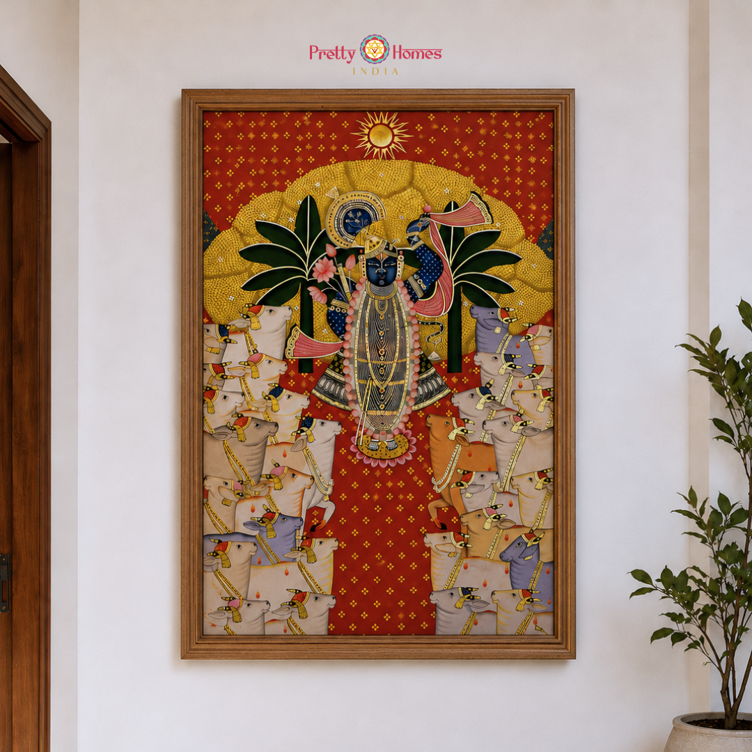 Hand painted Aesthetic Shrinathji Darshan
