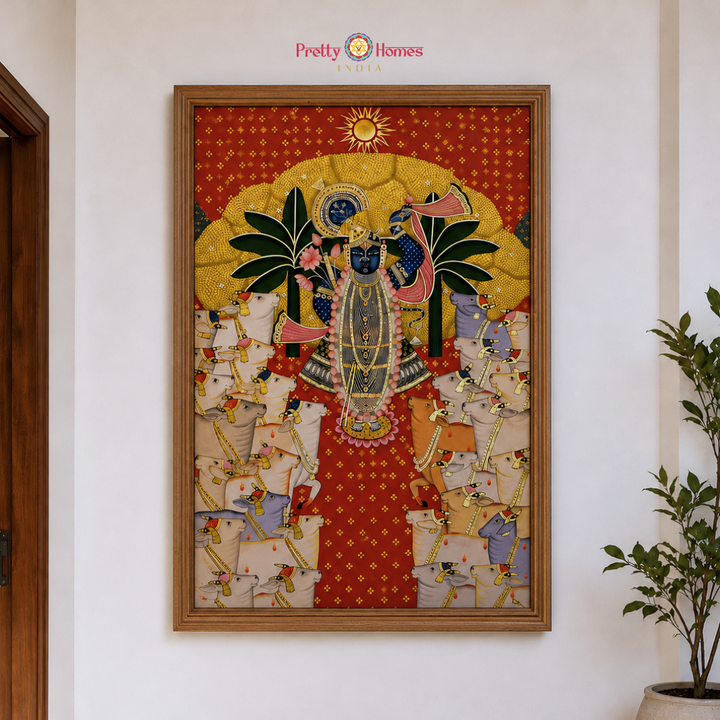 Hand painted Aesthetic Shrinathji Darshan