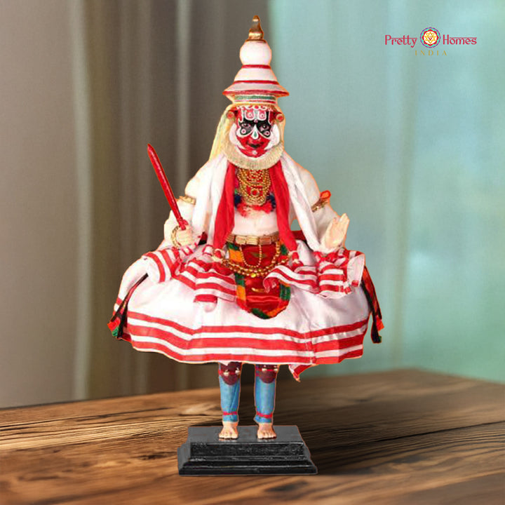 Kathakali Figurine - Handmade Traditional Decorative Wooden miniature Kathakali Doll (Hanuman)
