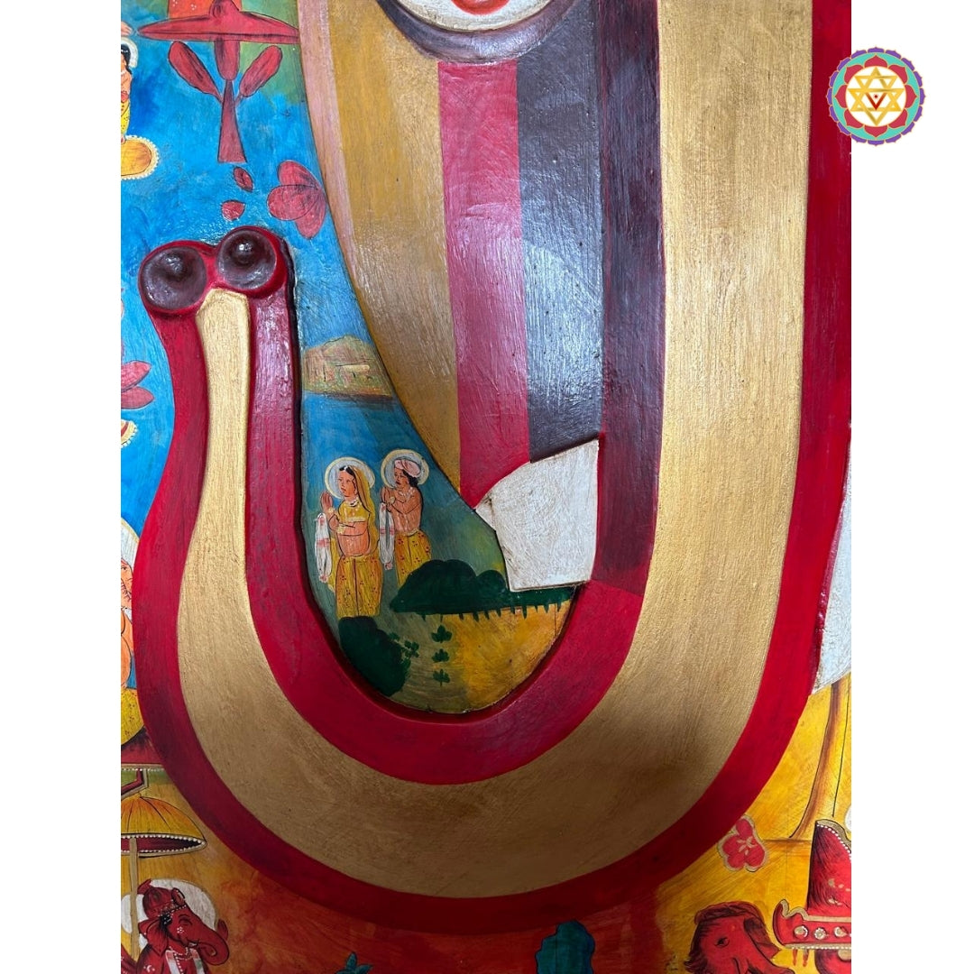 Ganesha mask art with intricate spiritual details