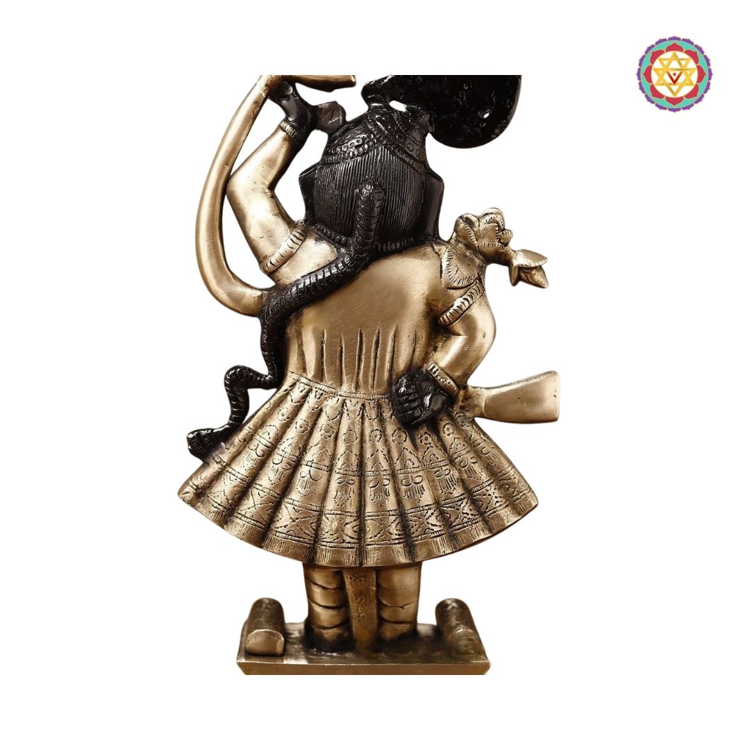 Brass Shrinath Ji Statue – Traditional Golden &amp; Black Patina Finish (17”)