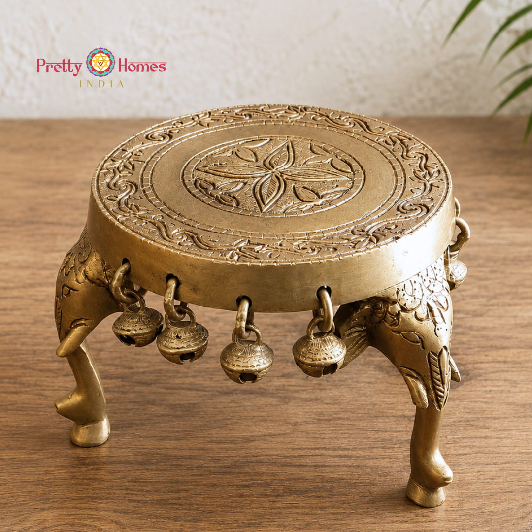 Brass Ghungroo Elephant Chowki