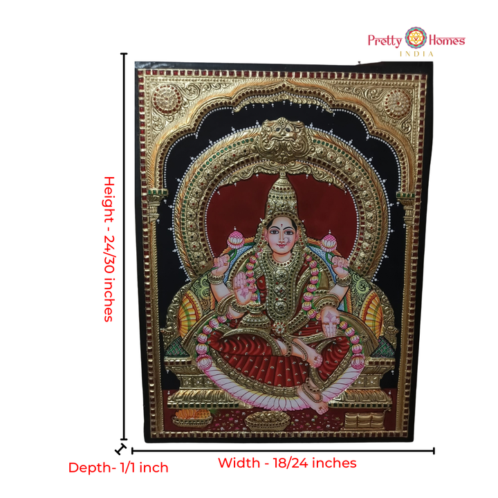 Chaturbhuja Dhanalakshmi Tanjore Painting