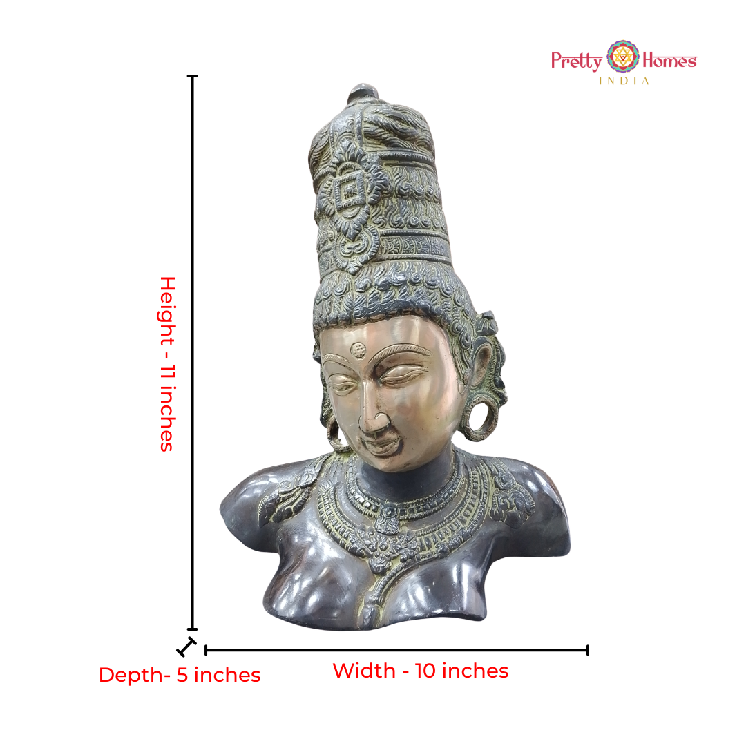 Goddess Lalita Parvati Bust – Antique Finish