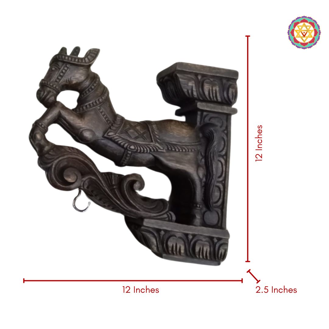 woodcarved horse bracket intricate craftsmanship decor