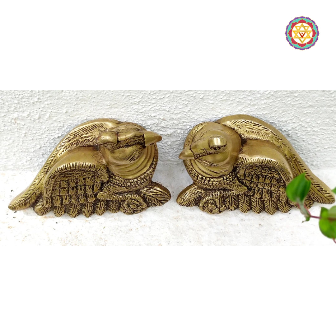 Indian brass parrot decor for wall or table display