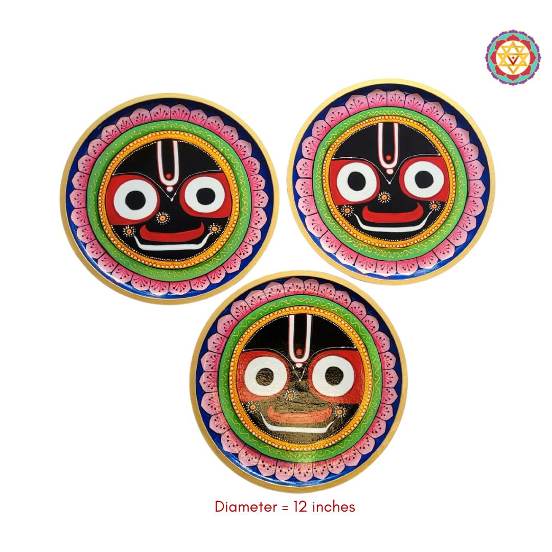 jagannathji wall plate handcrafted vibrant artwork