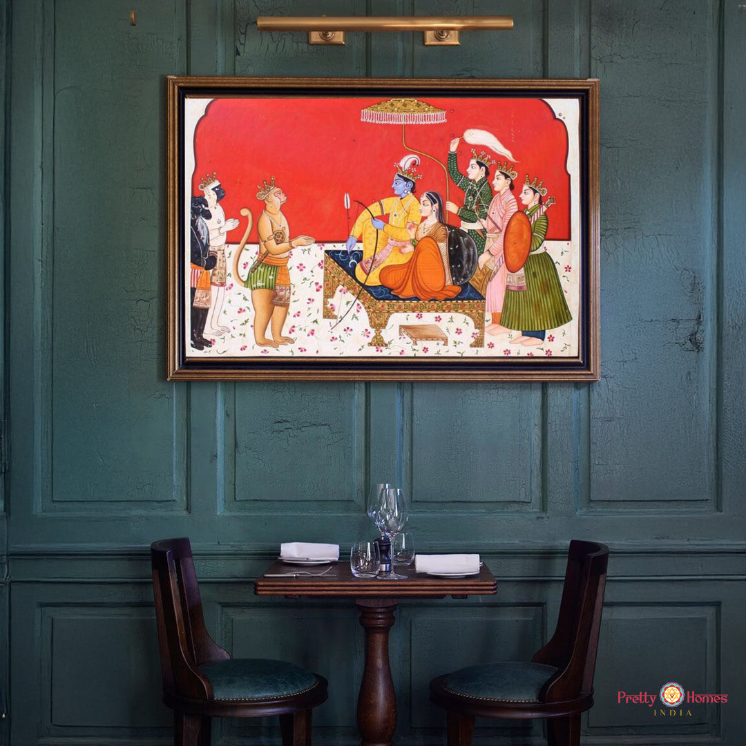 handcarved wooden ganesha wall frame for pooja or home temple