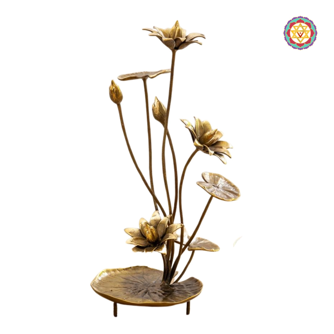 Brass Decorative Lotus Flower bouquet. 25”inches