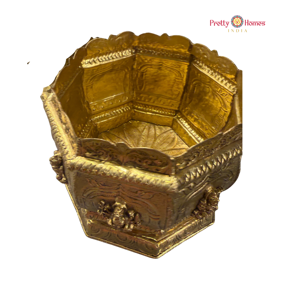 Crafted Ashtalakshmi Design Tulsi Vrinda Pot