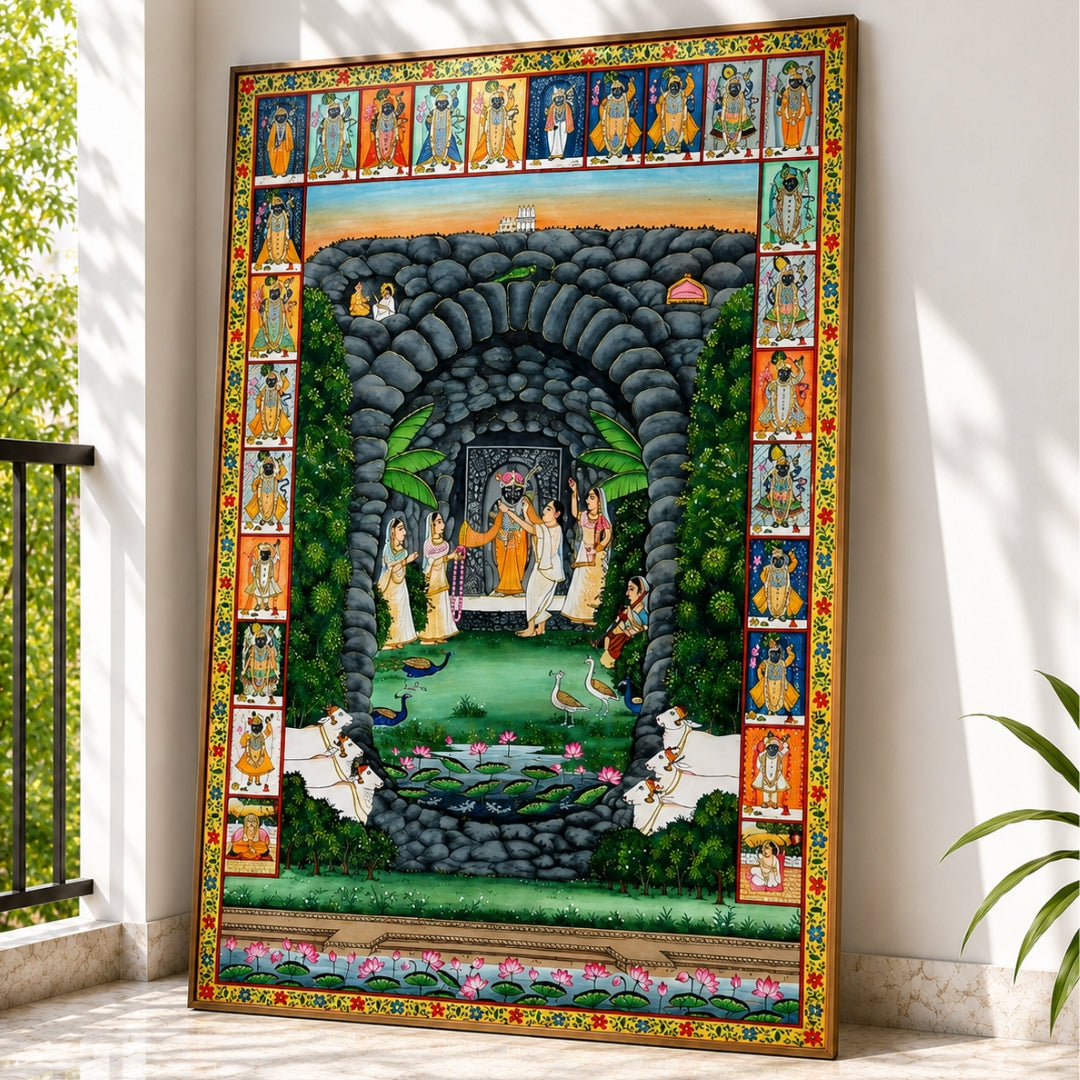 Daan Leela Pichwai with Detailed Border