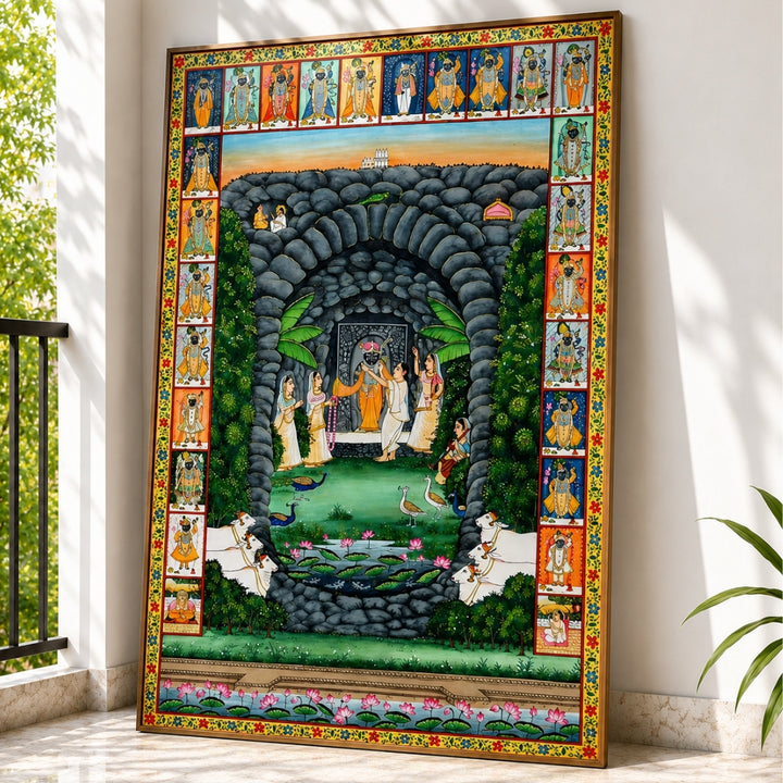 Daan Leela Pichwai with Detailed Border