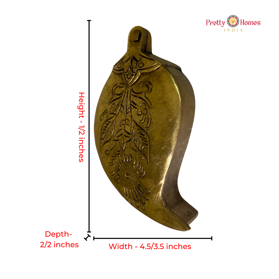 Brass Mango Design Haldi Kumkum Box