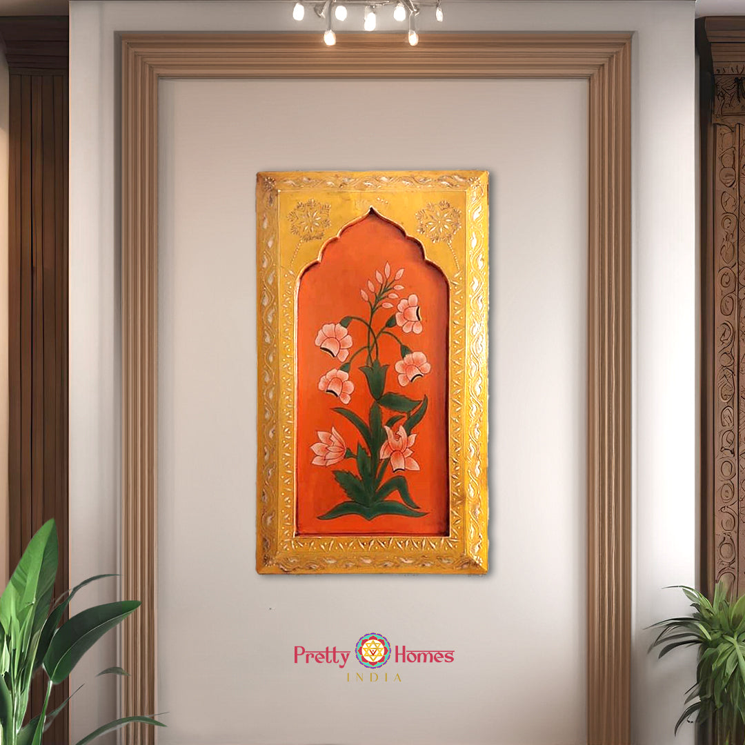 Elegant Pichwai wall hanging portraying Krishna’s divine play near the Yamuna river
