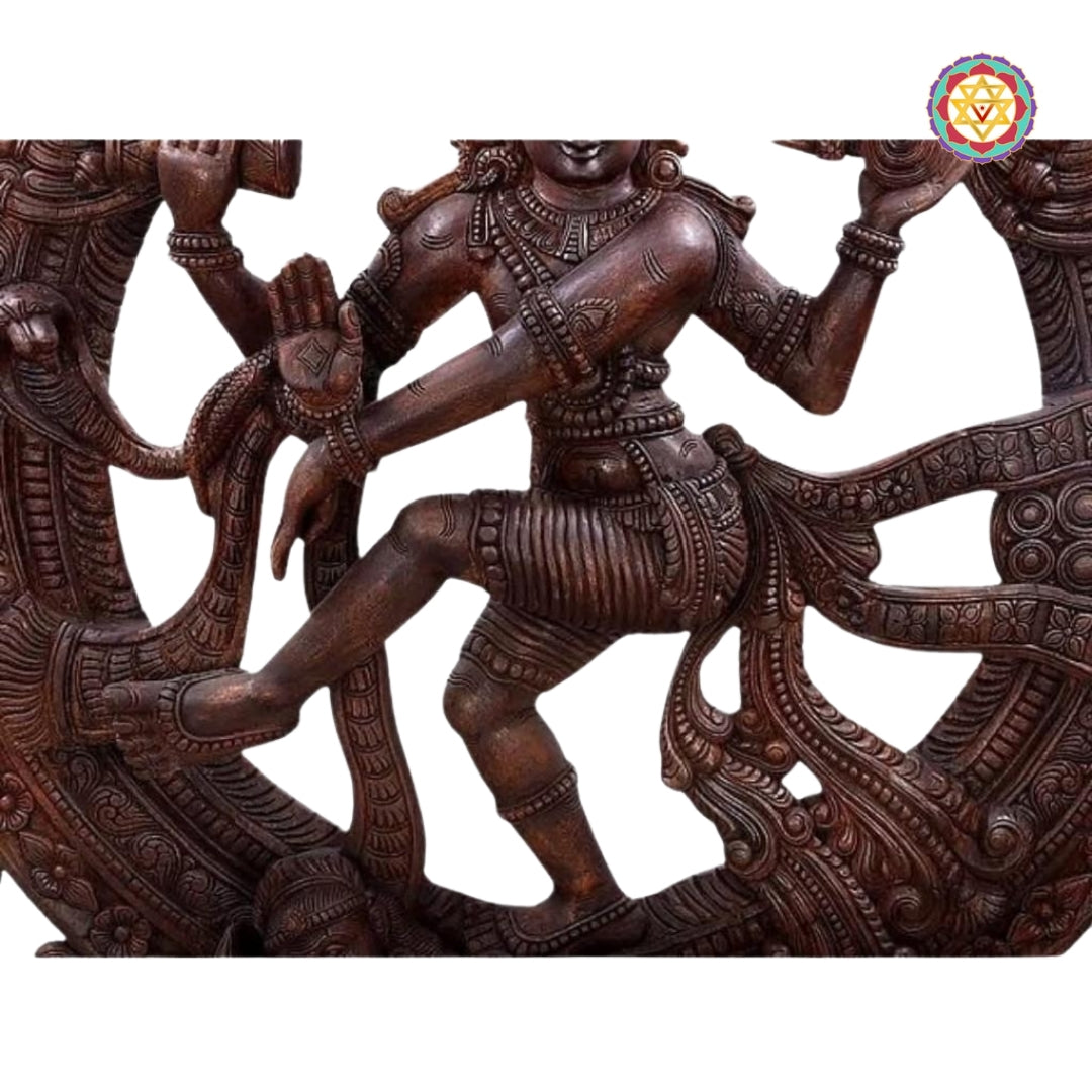 majestic nataraja wood statue in traditional south indian art style