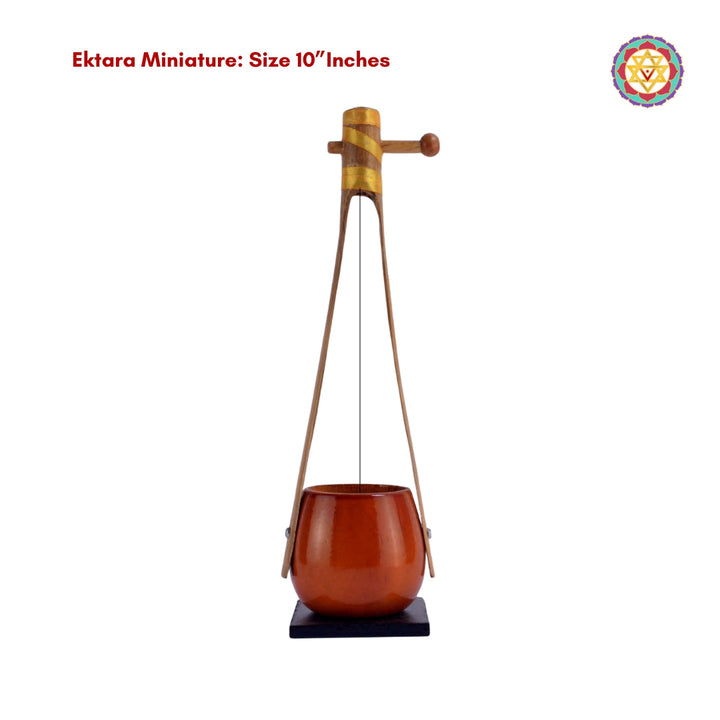 handcrafted 10 inch wooden ektara folk instrument miniature for collectors