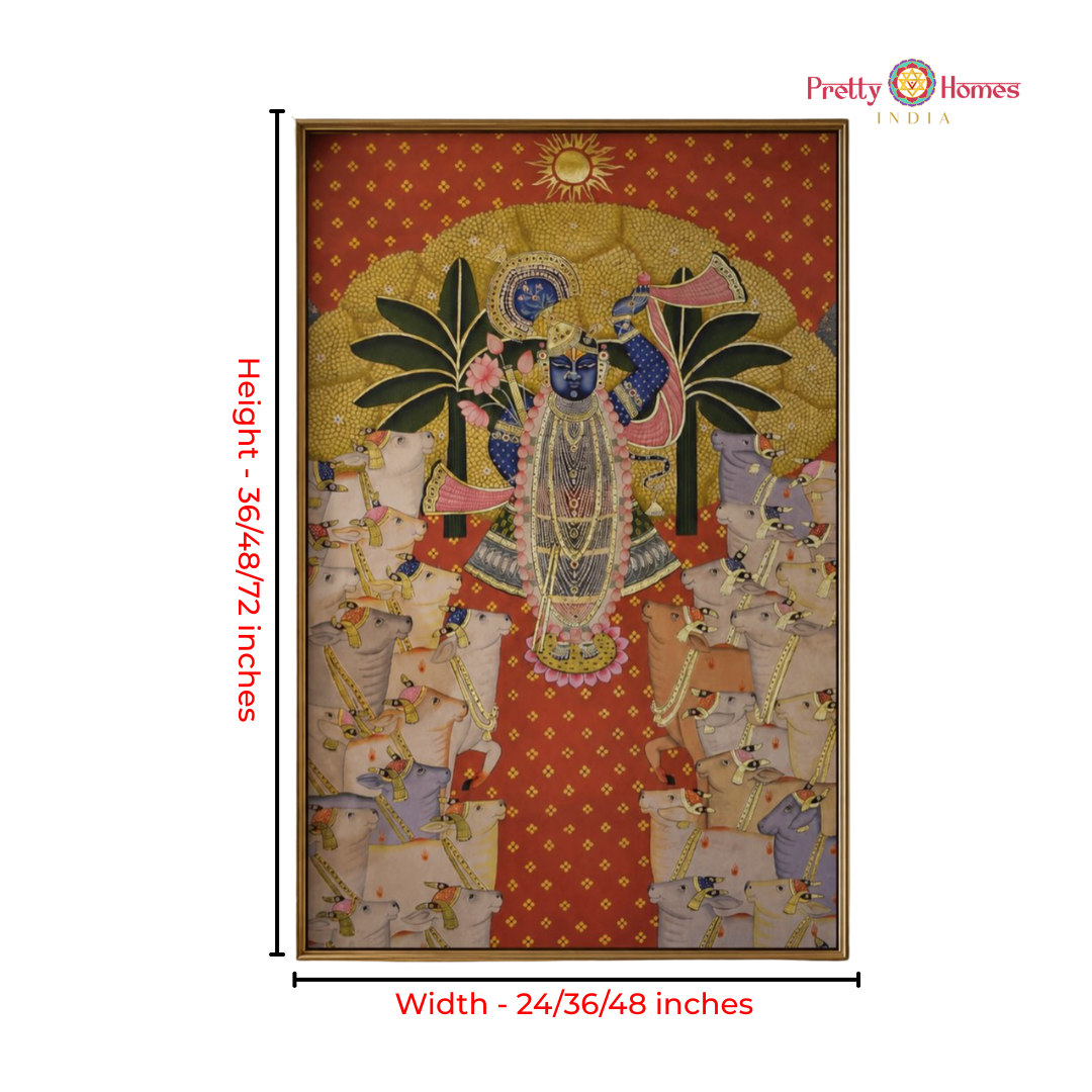 Hand painted Aesthetic Shrinathji Darshan