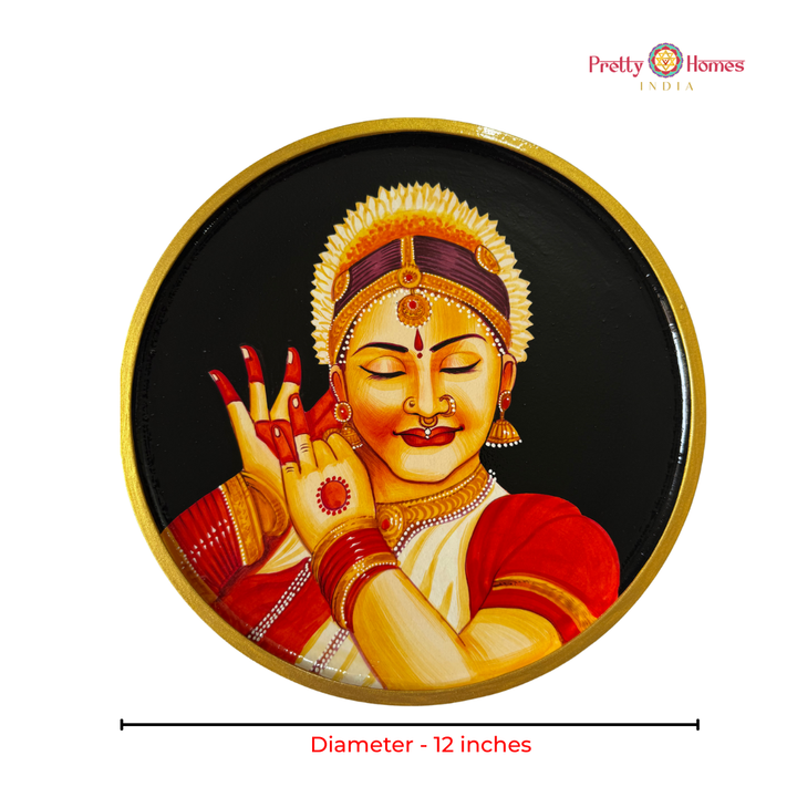 Handpainted South Indian Dancer in Pose Wall Plate