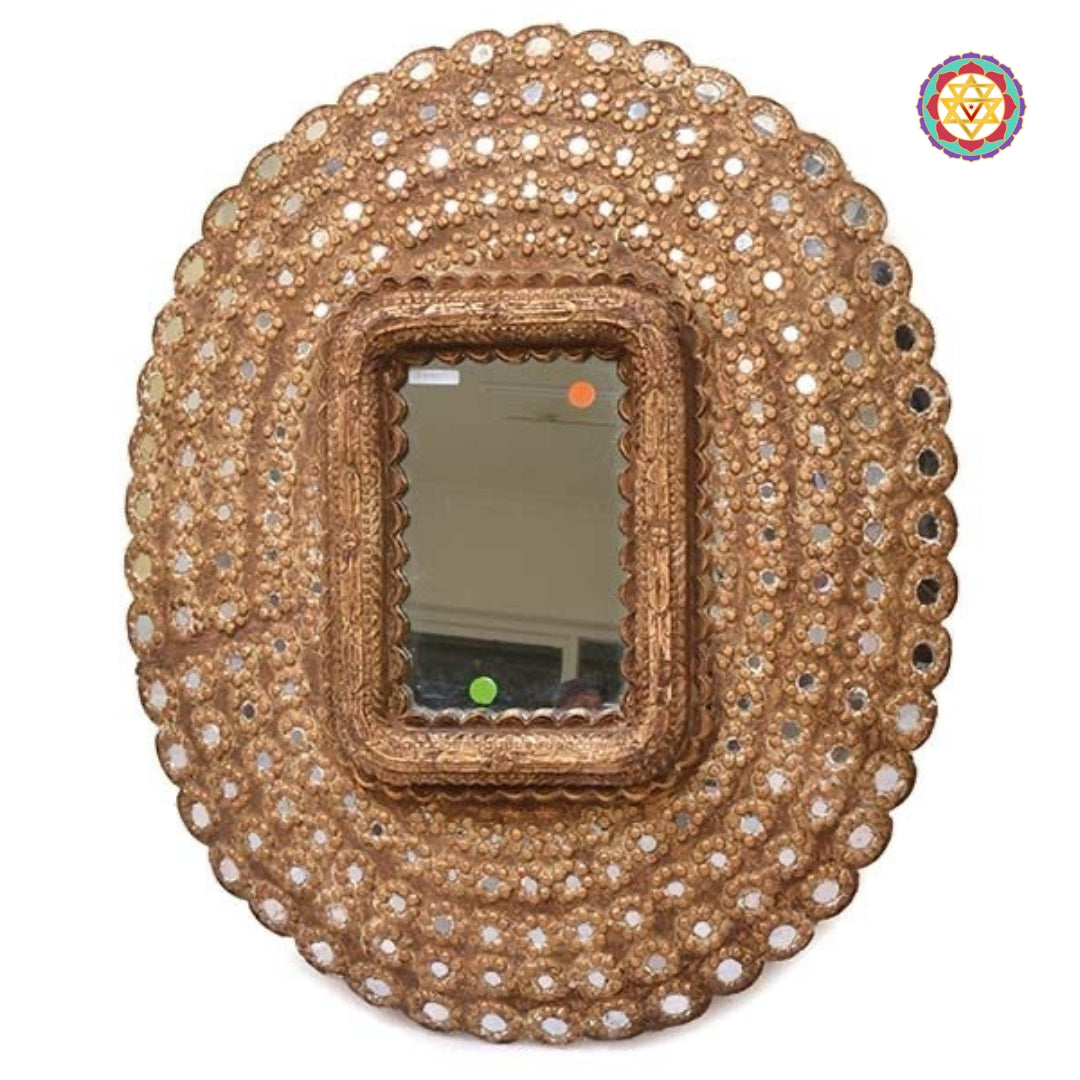 Rear view of the mirror frame showing hanging hardware