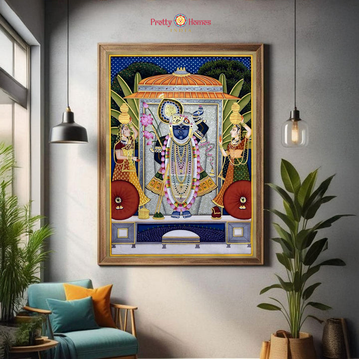 Handpainted pichwai-Gopika Prem – Shrinathji’s Divine Dance
