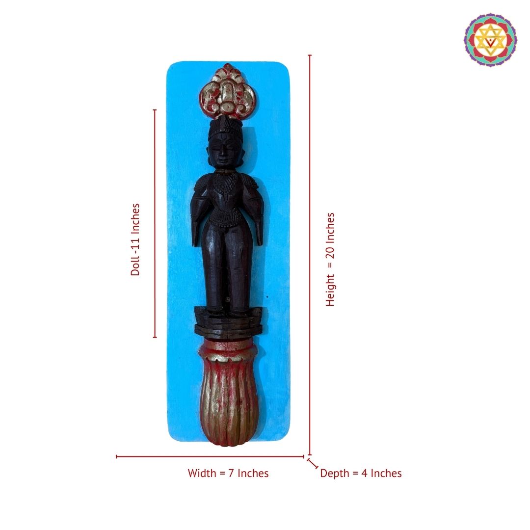 Marapachi wooden dolls in framed wall decor with cultural detailing