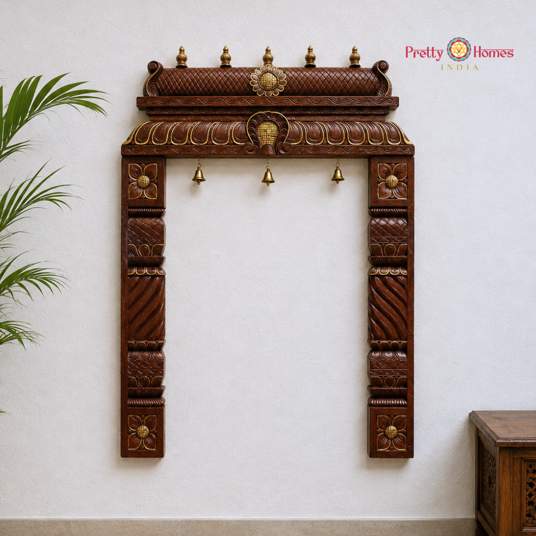 Handcarved Chettinad-Style Temple style Side Pillars