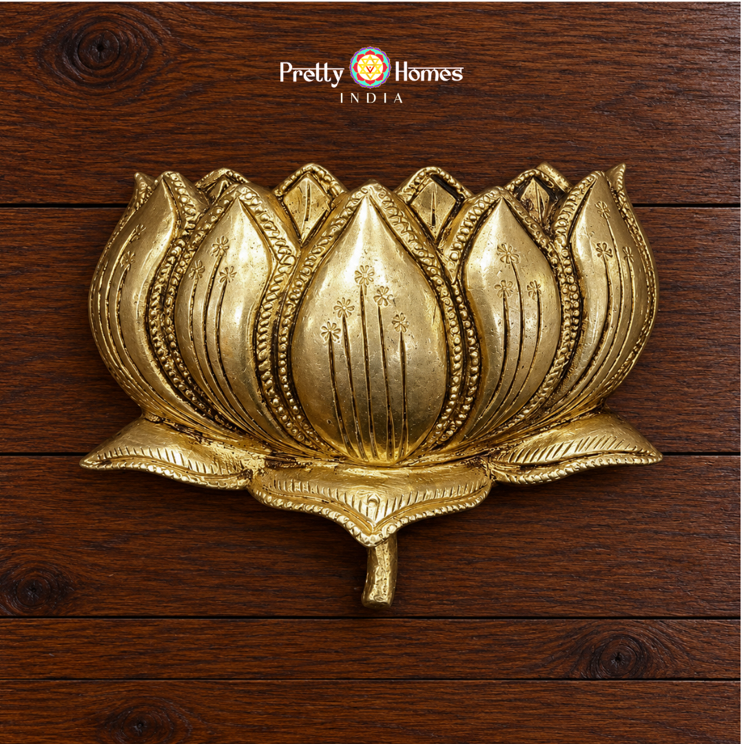 Brass Handcrafted Wall-Mountable Lotus