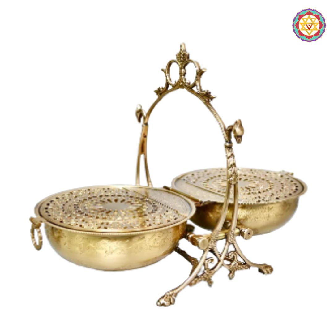 Brass Foldable Platter -Brass Dry Fruit Holder/cookie box & Gift Box