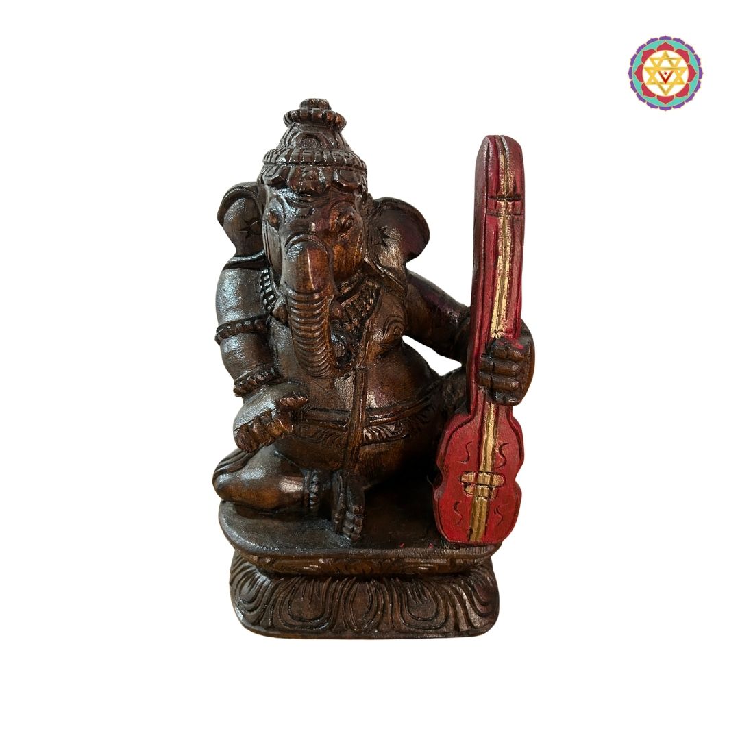 The charming set of Lord Ganesh Holding Various Musical Instruments
