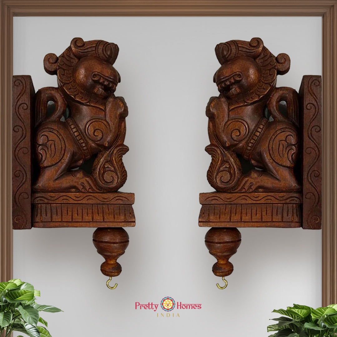 𝑯𝒂𝒏𝒅𝒄𝒂𝒓𝒗𝒆𝒅 𝒀𝒂li/Yaazi 𝑩𝒓𝒂𝒄𝒌𝒆ts / wall hanging/corbels (Single)