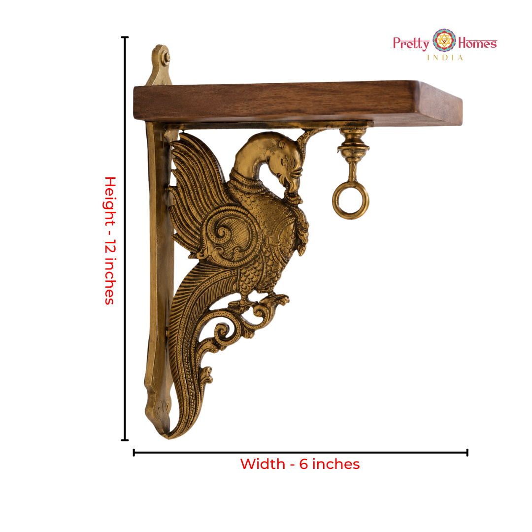 Brass Annam Wall Bracket with Shelf
