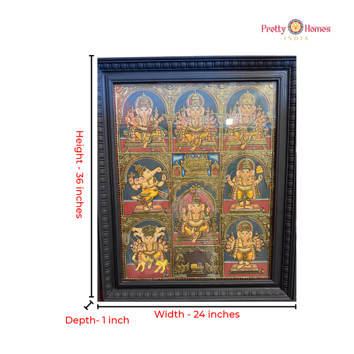 Lord Ashtavinayak – Tanjore Painting