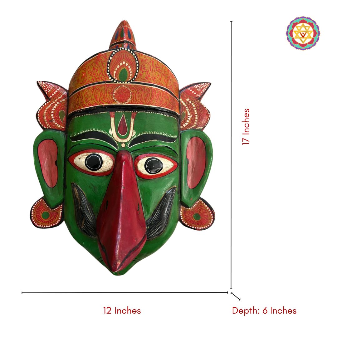 Vintage Garuda wooden mask wall decor for Indian homes
