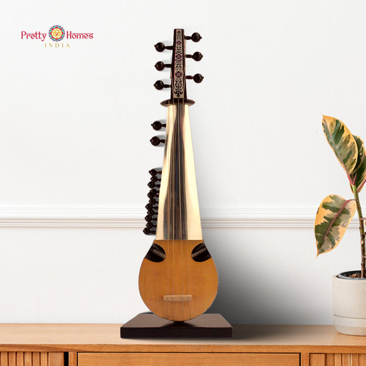 wooden sarod miniature 10 inches instrument curio for classical music inspired decor