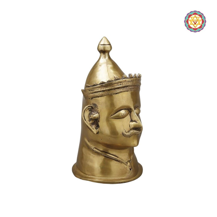 Brass Shiva Head Mukhalingam with Crown – Butter Gold Finish – 14”