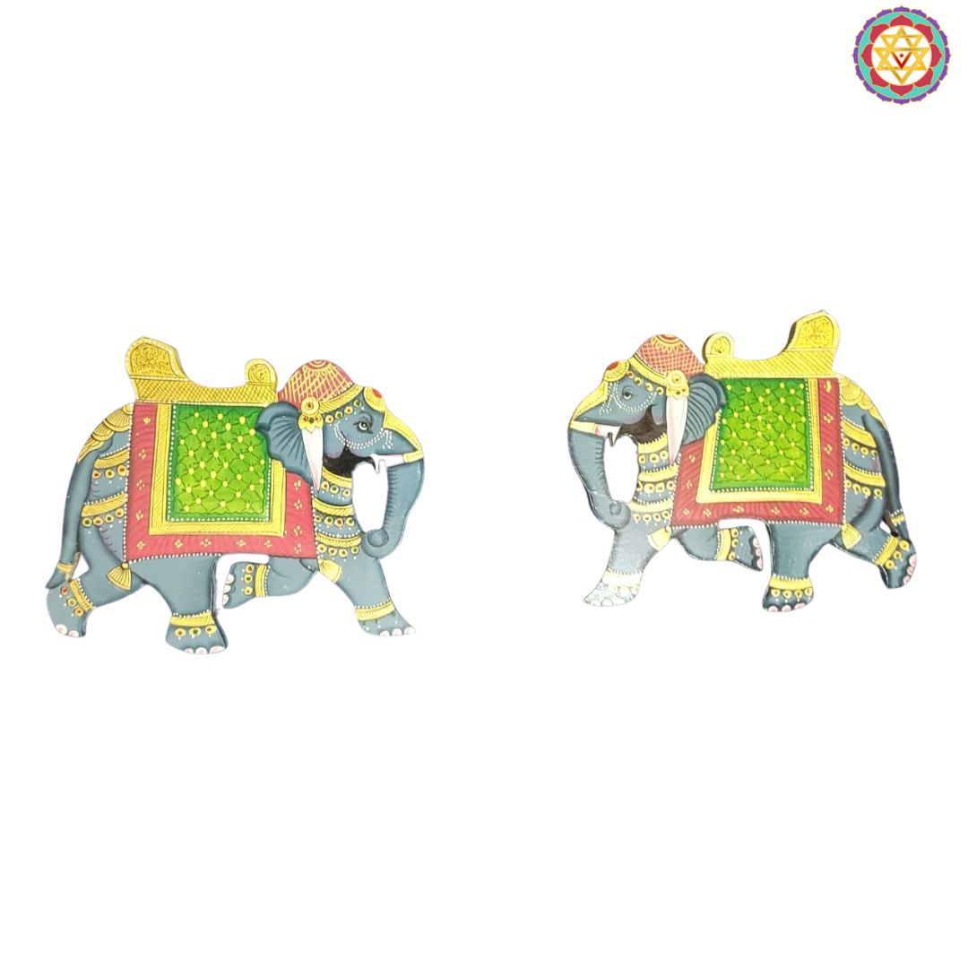 Pichwai Set of Elephant MDF Cutouts (a pair)