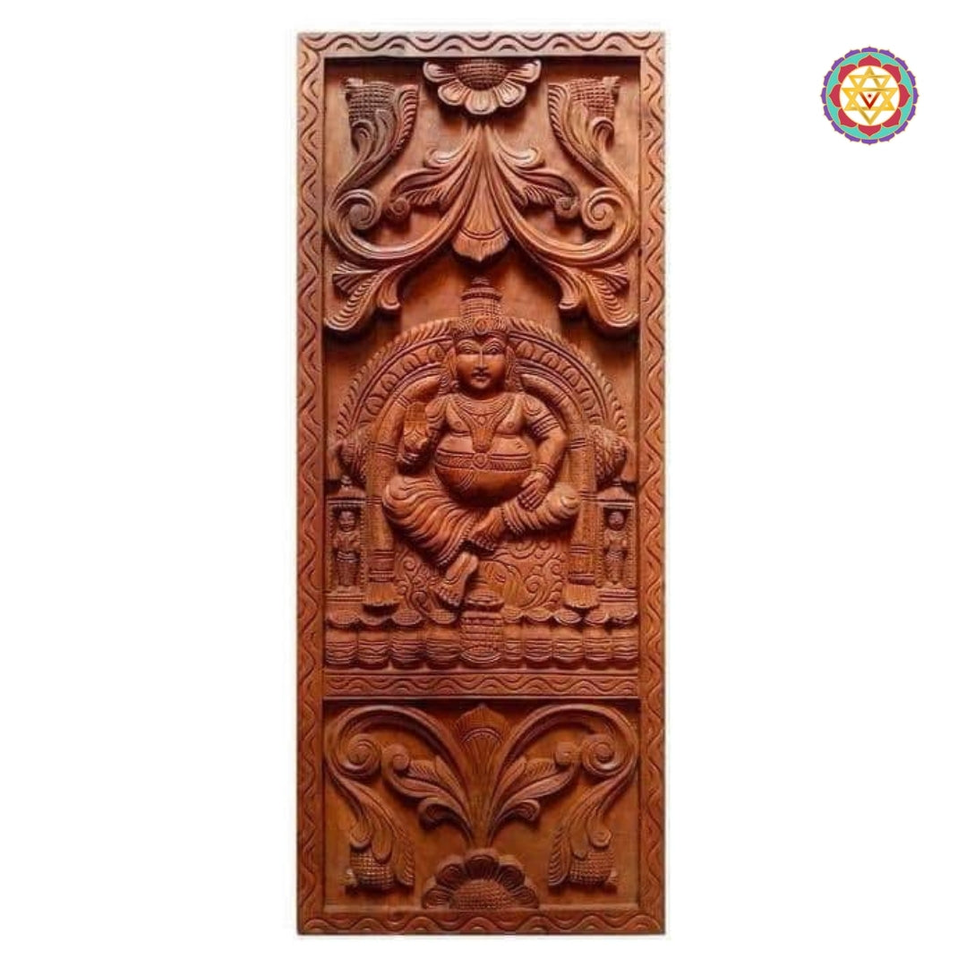 Hand Carved Lord Kubera Wall Hanging